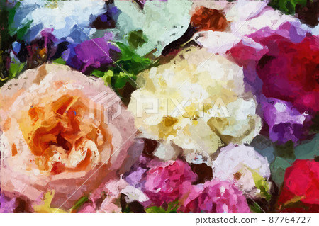 Abstract beautiful oil painting rose flower 87764727