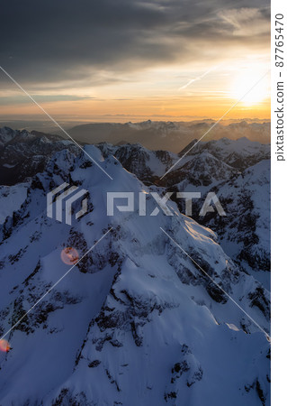 Aerial View of Canadian Rocky Mountain Landscape Background Aerial View of Canadian Rocky Mountain Landscape Background 87765470