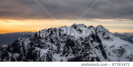 Aerial Panoramic View of Canadian Rocky Mountain Landscape Aerial Panoramic View of Canadian Rocky Mountain Landscape 87765472