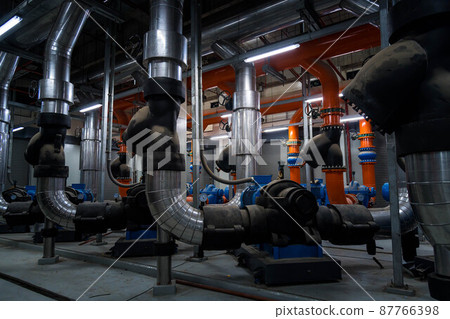 Industry engineer under checking the industry cooling tower air conditioner is water cooling tower air chiller HVAC of large industrial building to control air system Industry engineer under checking the industry cooling tower air conditioner is water cooling tower air chiller HVAC of large industrial building to control air system 87766398