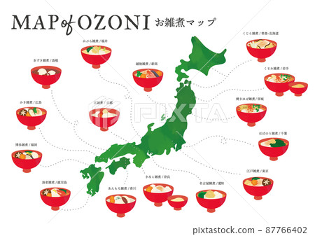 Zoni map watercolor style touch illustration 87766402