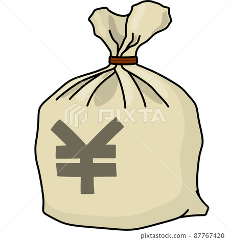 Hemp bag with Japanese yen (with outline) 87767420