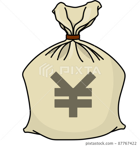 Hemp bag with Japanese yen (with outline) 87767422