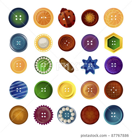 Collection of buttons isolated on white background. 87767886