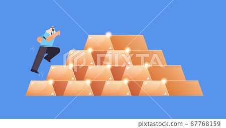 arabic businessman working on financial money platform investor analyst running over bars pile invest in stock market arabic businessman working on financial money platform investor analyst running over bars pile invest in stock market 87768159