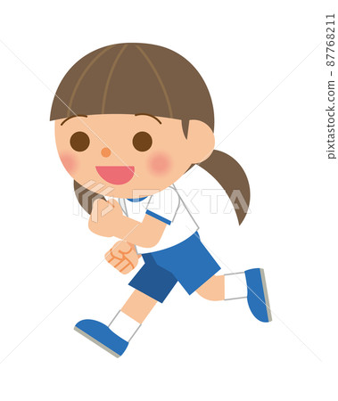 孩子們穿著運動服跑步 孩子們穿著運動服跑步 87768211
