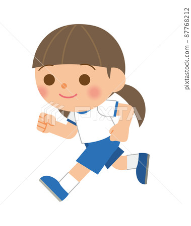 孩子們穿著運動服跑步 孩子們穿著運動服跑步 87768212