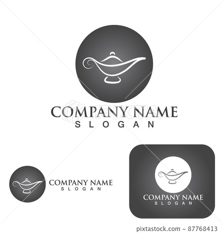 Magic lamp logo and icon vector image 87768413