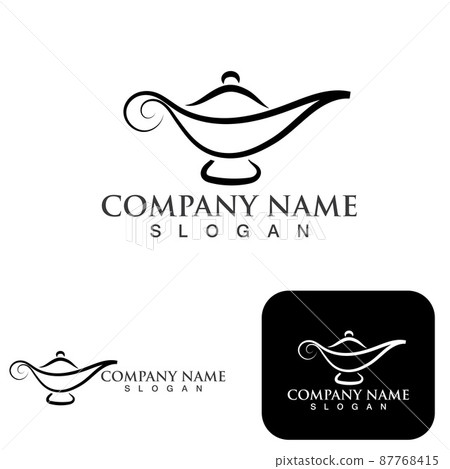 Magic lamp logo and icon vector image 87768415