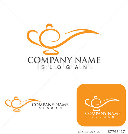 Magic lamp logo and icon vector image 87768417