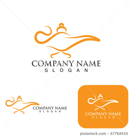 Magic lamp logo and icon vector image 87768420