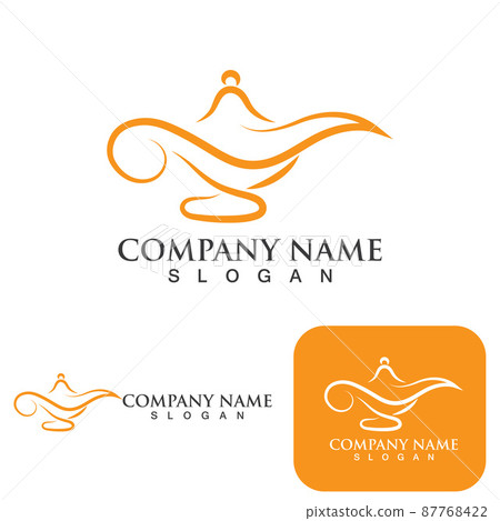 Magic lamp logo and icon vector image 87768422