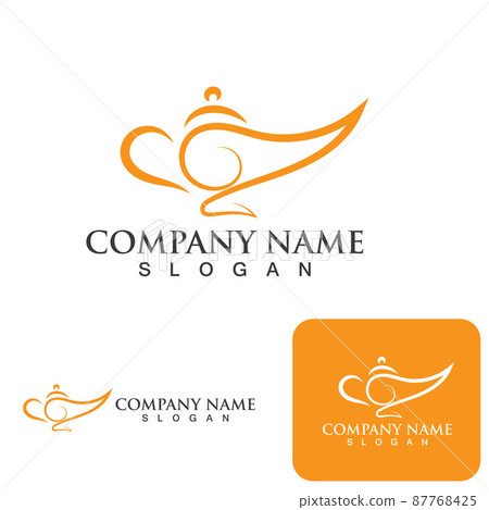 Magic lamp logo and icon vector image 87768425