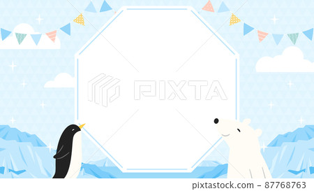 Pop Arctic / Antarctic landscape frame material (aspect ratio 16: 9 wide size) 87768763