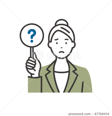 有答題卡的年輕女商人?標籤 有答題卡的年輕女商人?標籤 87769434