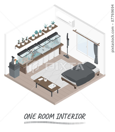 A room where you can enjoy a one-room interior aquarium 87769694