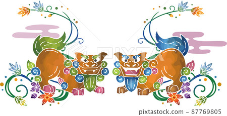 沖繩傳統工藝琉球紅形風獅爺設計 87769805