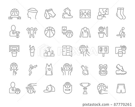 Set of vector line icons of basketball for modern concepts, web and apps. 87770261