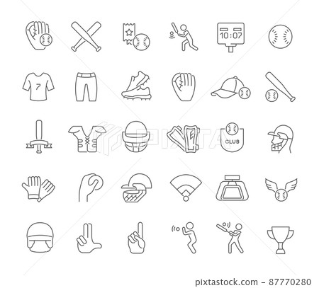 Set of vector line icons of baseball for modern concepts, web and apps. Set of vector line icons of baseball for modern concepts, web and apps. 87770280