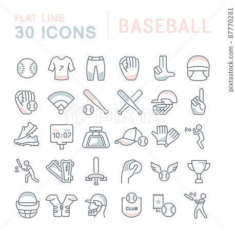 Set of vector line icons of baseball for modern concepts, web and apps. Set of vector line icons of baseball for modern concepts, web and apps. 87770281
