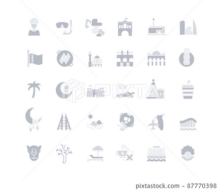 Collection simple icons of bahrain on a white background. Modern gray shadows signs for websites, mobile apps, and concepts Collection simple icons of bahrain on a white background. Modern gray shadows signs for websites, mobile apps, and concepts 87770398