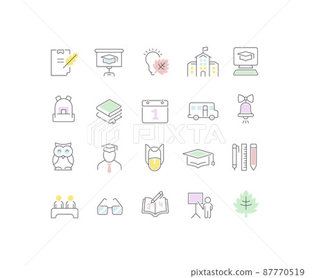 Collection linear icons of back to school. Collection linear icons of back to school. 87770519
