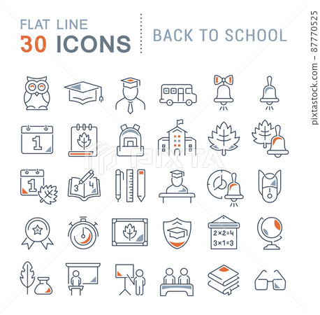 Set of vector line icons of back to school for modern concepts, web and apps. Set of vector line icons of back to school for modern concepts, web and apps. 87770525
