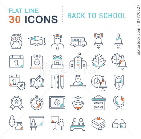Set of vector line icons of back to school for modern concepts, web and apps. Set of vector line icons of back to school for modern concepts, web and apps. 87770527