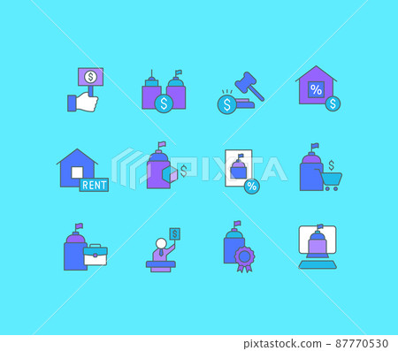 Collection simple icons of b2g on a blue background. Modern color signs for websites, mobile apps, and concepts Collection simple icons of b2g on a blue background. Modern color signs for websites, mobile apps, and concepts 87770530