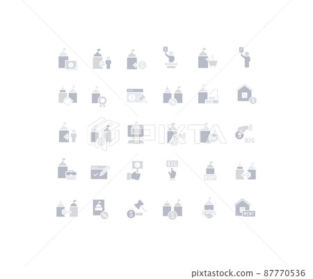 Collection simple icons of b2g on a white background. Modern gray shadows signs for websites, mobile apps, and concepts 87770536