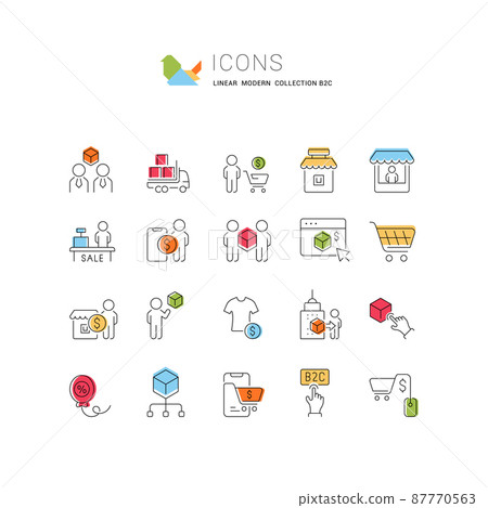 Set of vector line icons of b2c for modern concepts, web and apps. 87770563