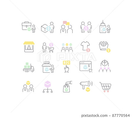 Collection linear icons of b2c. Collection linear icons of b2c. 87770564