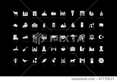 Azerbaijan. Collection of perfectly simple monochrome icons for web design, app, and the most modern projects. Universal pack of classical signs for category Countries and Cities. Azerbaijan. Collection of perfectly simple monochrome icons for web design, app, and the most modern projects. Universal pack of classical signs for category Countries and Cities. 87770615
