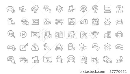 Set of vector line icons of automobile business for modern concepts, web and apps. Set of vector line icons of automobile business for modern concepts, web and apps. 87770651