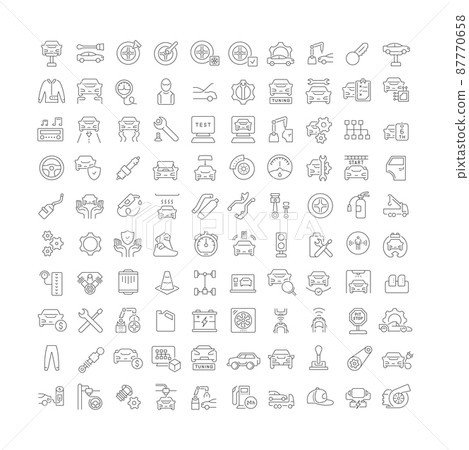Auto Service. Collection of perfectly thin icons for web design, app, and the most modern projects. The kit of signs for category Transport. 87770658