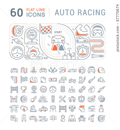 Set of vector line icons of augmented reality for modern concepts, web and apps. 87770674
