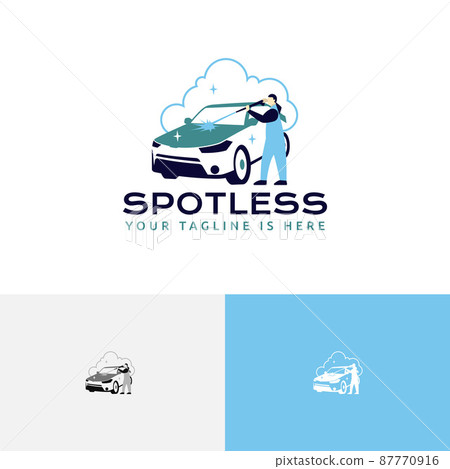 Man Clean Car Wash Carwash Spotless Auto Service Logo Man Clean Car Wash Carwash Spotless Auto Service Logo 87770916