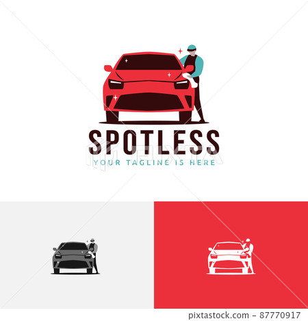 Man Clean Car Wash Carwash Spotless Auto Service Logo Man Clean Car Wash Carwash Spotless Auto Service Logo 87770917