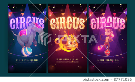 Circus posters with animals artists 87771056
