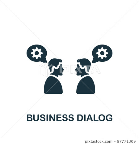 Business Dialog icon. Monochrome simple icon for templates, web design and infographics Business Dialog icon. Monochrome simple icon for templates, web design and infographics 87771309