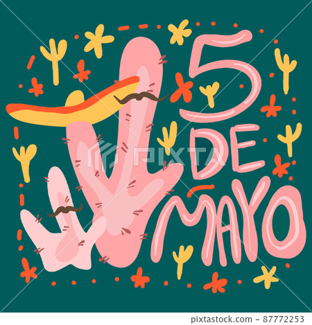 Mexican holiday 5 may Cinco De Mayo Vector postcard. 87772253