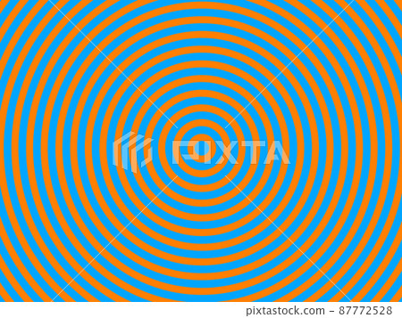 Concentric circles orange and light blue 87772528