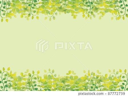 水彩風格綠葉時尚框架 水彩風格綠葉時尚框架 87772739