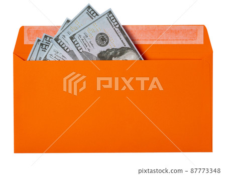 Money dollars in paper envelope on a white background 87773348