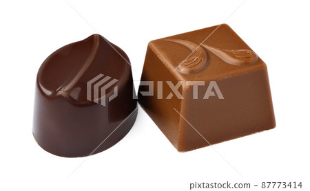 Chocolate sweets on a white background 87773414