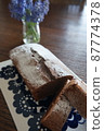 Chocolate cake and muscari 87774378