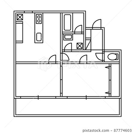 2LDK floor plan 87774603