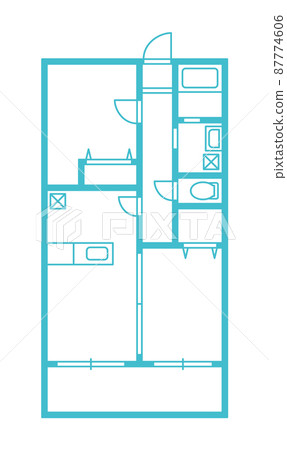 2LDK floor plan 87774606