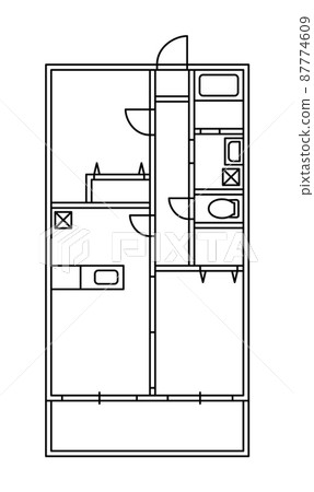2LDK floor plan 87774609