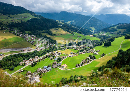 Mountain landscape and Chinaillon village, The Grand-Bornand, France 87774934